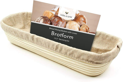 15.5 5.5 3.5 Banneton Bread Proofing Basket Handwoven Rattan Banneton for Artisan Sourdough, Includes Linen Liner
