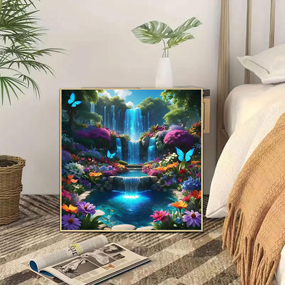 Landscape Scenery Diamond Art Kits for Adults Beginners, 5D DIY Full Round Drill Diamond Painting Kits Waterfall, Paint by Diamonds Dot Gem Art Crystal Flower Easy,Home Wall Decor 13.7X13.7Inch