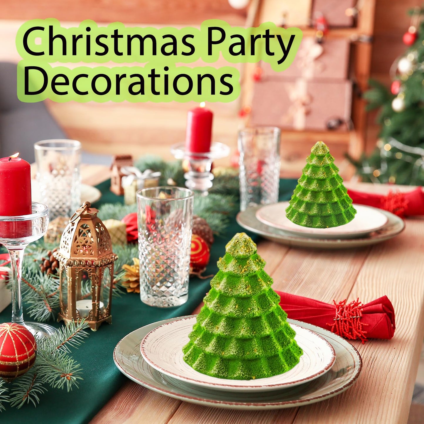 Christmas Tree Silicone Molds, Tree-Shaped Christmas Silicone Molds for Making Mousse Cakes, Chocolate Bars, Desserts and Handmade Soap