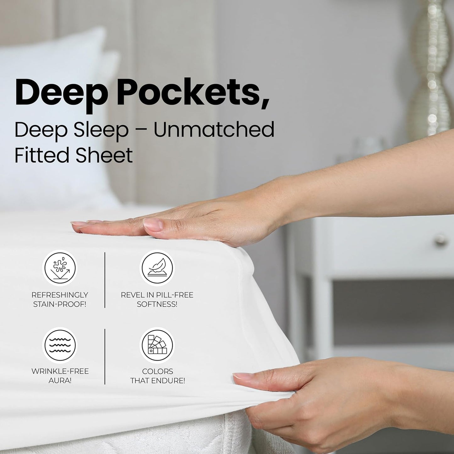 Utopia Bedding Queen Fitted Sheet - Soft Microfiber - Deep Pocket - Fade & Shrink Resistant - White