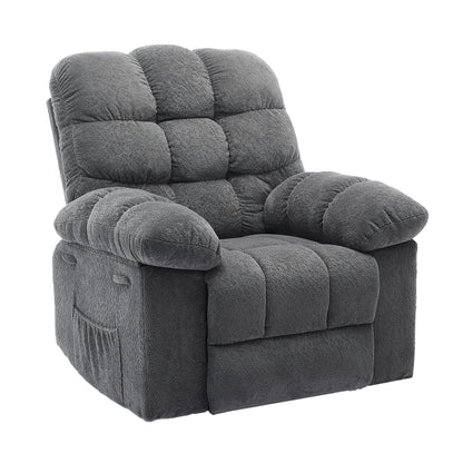 Garvee Manual Recliner Chair,Ergonomic Overstuffed Breathable Fabric Reclining Chair with Side Pockets,q235 Steel Frame Lazy Boy Recliner Single Sofa for Living Room Bedroom