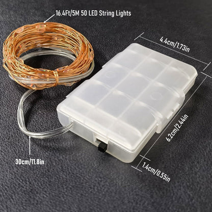 16 50 4 Pack RUICHEN Ft Copper Wire LED Mini Fairy String Lights Battery Operated for Bedroom, Halloween, Parties