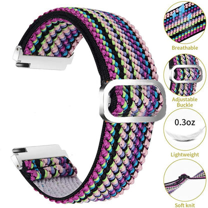 Lamshaw Compatible with iTouch Sport 4 / Sport 3 / AIR 3 40MM Smartwatch Bands, 20mm Stretch Elastics Nylon Adjustable Replacement Strap for Men & Women (Aztec Style Rainbow)