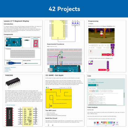 SunFounder Project The Most Complete Electronics Starter Kit Compatible with Arduino Mega 2560 R3 Mega328 Nano, 73 Tutorials Included