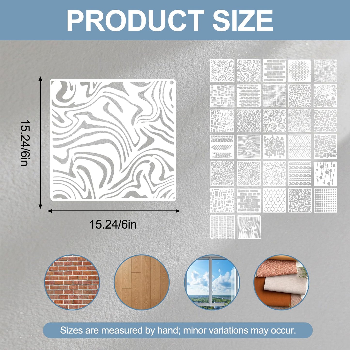 NITOTECA 32-Piece Reusable Geometric & Textured Stencils Set – Perfect for Crafts, Painting, Walls & Furniture | Durable, Easy-to-Use Stencils for DIY Projects