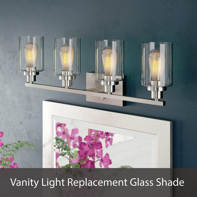 Aspen Creative 23625-60-3, Clear Glass Shade For Lighting Fixture/Vanity Light/Wall Light, Size: 5-3/8" D x 4-3/4" H, 3Pcs/Pack