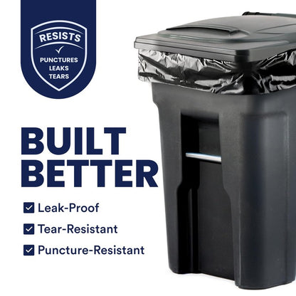 Plasticplace 65 Gallon Trash Bags │ 3.0 Mil │ Black Heavy Duty Garbage Can Liners │ 50” X 48” (50Count)