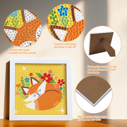 goldentime Diamond Painting Kits for Kids - 6 Canvases with 2 Frames, 18 Gem Colors, 6 Diamond Painting Tools, Creative Gem Art for Girls Ages 6-8-12, Fun Kids Diamond Art & Gem Painting Activity