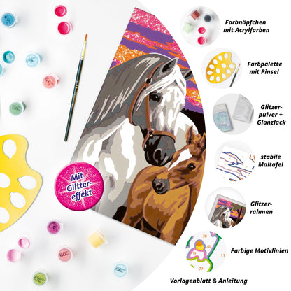 Ravensburger Sunset Horses Paint by Numbers Kit for Kids - 20052 - Painting Arts and Crafts for Ages 9 and Up