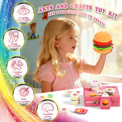 Air Dry Clay Kit - Food Toy Theme, Modeling Clay for Kids, DIY Model Magic Clay with Tools and Tutorials, 12 Boxes Molding Clay, Ultra Light, Soft & Non-Sticky, Arts and Crafts Gift for Kids