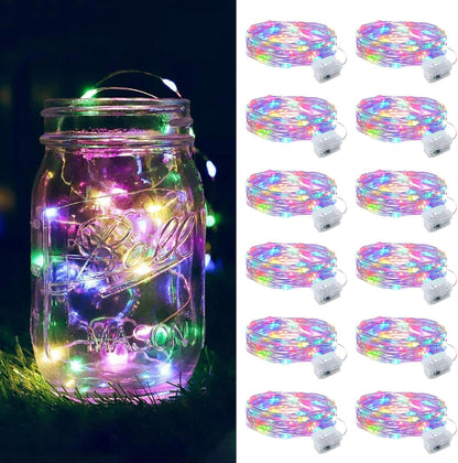 ZGWJ Fairy Lights - 12 Pack Battery Operated 7ft Mini LED String Lights | 3 Modes for DIY Decor