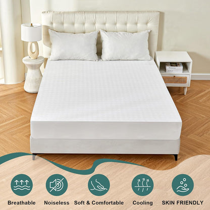 Waterproof Mattress Protector Full, Breathable 3D Air Fabric Cover, Noiseless Pad Fits Up to 18'' Deep Pocket Mattress
