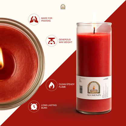 Alumenza Bulk 3 Pack White 7 Day Candles in Glass Jar – Paraffin Wax, Clean Burning Unscented | Large & Tall Devotional Prayer Pillar Candles for Home, Memorial, Spells, Long Lasting