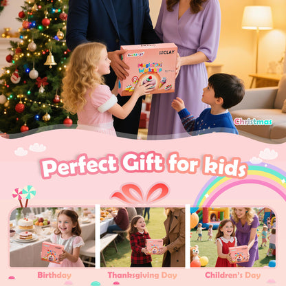 Air Dry Clay Kit - Cake Themed, Modeling Clay for Kids, Dessert DIY Model Magic Clay with Tools and Tutorials, 12 Boxes Molding Clay, Ultra Light, Soft & Non-Sticky, Arts and Crafts Gifts for Kids