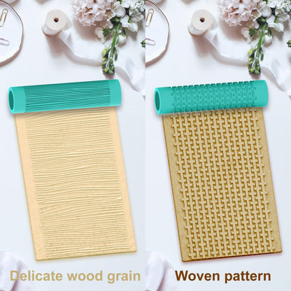 ACRNIGHEET 5 Pcs Polymer Clay Texture Roller Wood Clay Roller, Work Like Texture Sheets, Embossing Pottery Stamp, Clays Jewelry Making Kit with Storage Box