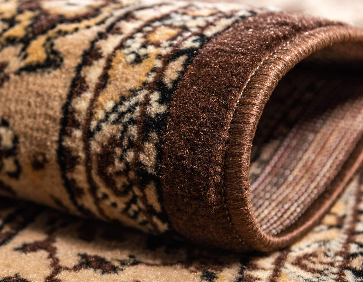 Unique Loom Reza Collection Traditional Persian Style Area Rug, 9 ft 10 in x 13 ft, Brown/Ivory