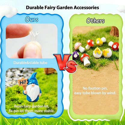 YSUNZIA 100PCS Mini Fairy Garden Accessories, Miniature Fairy Garden Kit w/Glow in The Dark Animals, Gnomes, Mushroom, Micro Landscape Ornaments, DIY Dollhouse Crafts, Outdoor/Indoor Plant Decor
