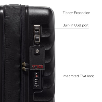 TUMI - 19 Degree Expandable Carry-On - 4-Wheeled Hard Shell Suitcase - 21.8" X 14.0" X 9.0" - Matte Black Texture