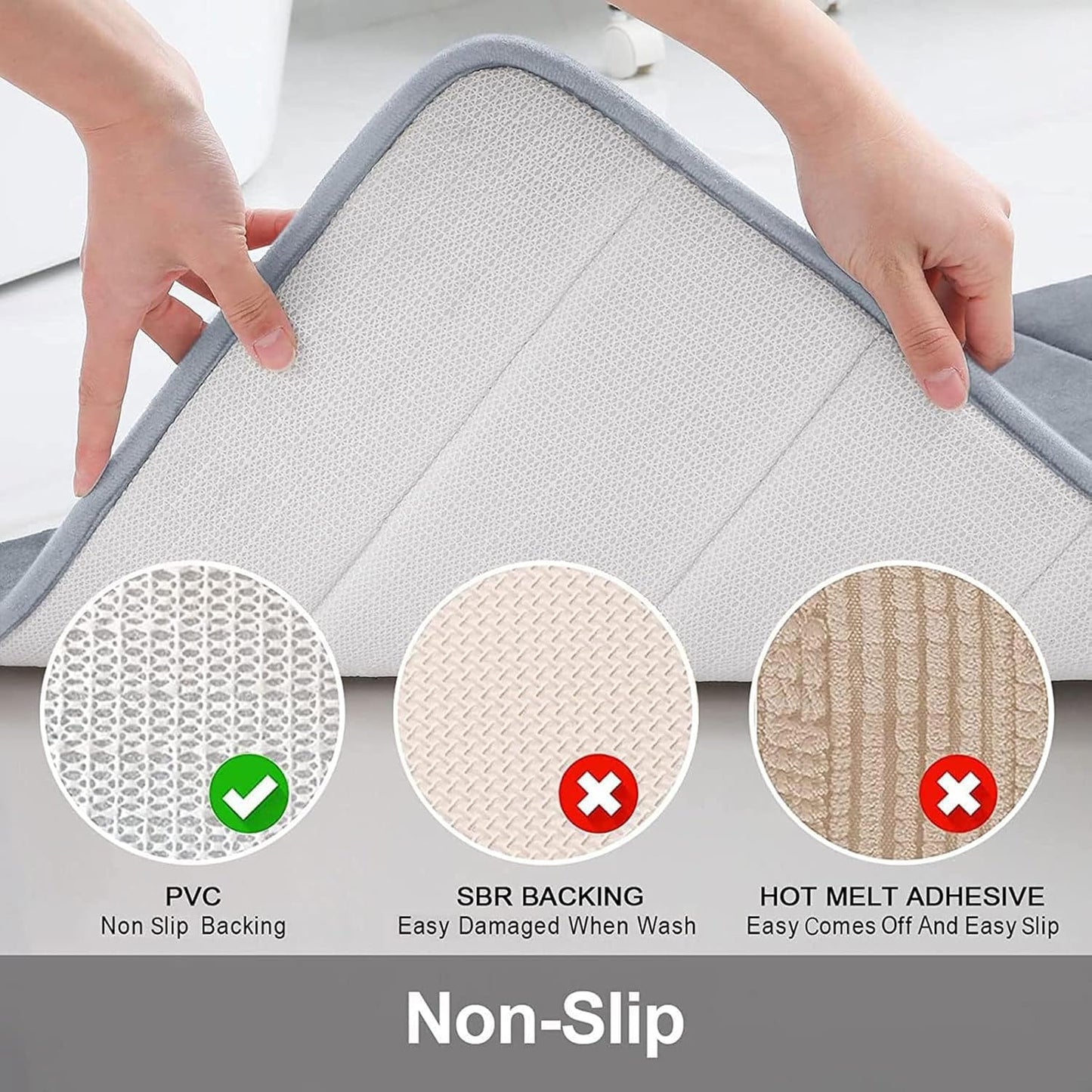 Buganda Memory Foam Bath Mat Rug - 59" x 17" Ultra Soft Non-Slip Water Absorbent Machine Washable Bath Runner