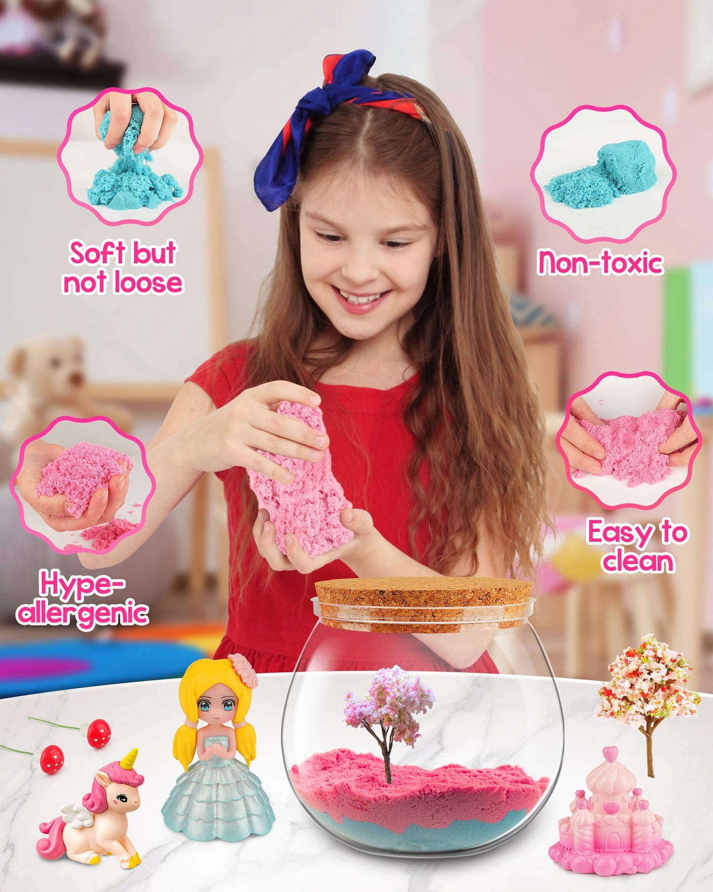 D-FantiX Princess Light Up Terrarium Kit for Kids, Unicorn Toys for Girls Age 4-6-8-10, Led Night Light Birthday Gifts for Girls 4 5 6 7 8-12 Year Old, DIY Arts and Crafts, Easter Basket Stuffers