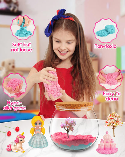 D-FantiX Princess Light Up Terrarium Kit for Kids, Unicorn Toys for Girls Age 4-6-8-10, Led Night Light Birthday Gifts for Girls 4 5 6 7 8-12 Year Old, DIY Arts and Crafts, Easter Basket Stuffers