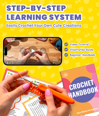 PAITIN Crochet Kit for Beginners – DIY Bunny Amigurumi Crochet Project Kit with Step-by-Step Video Tutorials, Beginner Handbook and All Materials Included