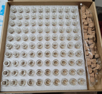 MaxMau 100pcs Tiny Jars with Corks 3ml Cute Little Bottles Cork Stoppers Small Clear Glass Bottles Mini Vials for Crafts Project Party Favors