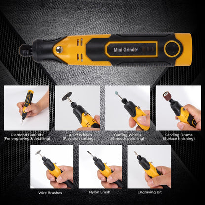 MDBTTOOLS 3.6V Cordless Rotary Tool Kit, 55-Piece Mini Grinder Set with Diamond Burrs, Cut-Off Wheels, Sanding Drums for Engraving, Polishing, Cutting, Resin Crafts