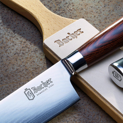 Bacher Premium Leather Strop for Knife Sharpening with Polishing Compound - Double Sided Stropping Leather – Stropping Kit: Knife Strop and Stropping Compound for Wood Carving and Woodworking