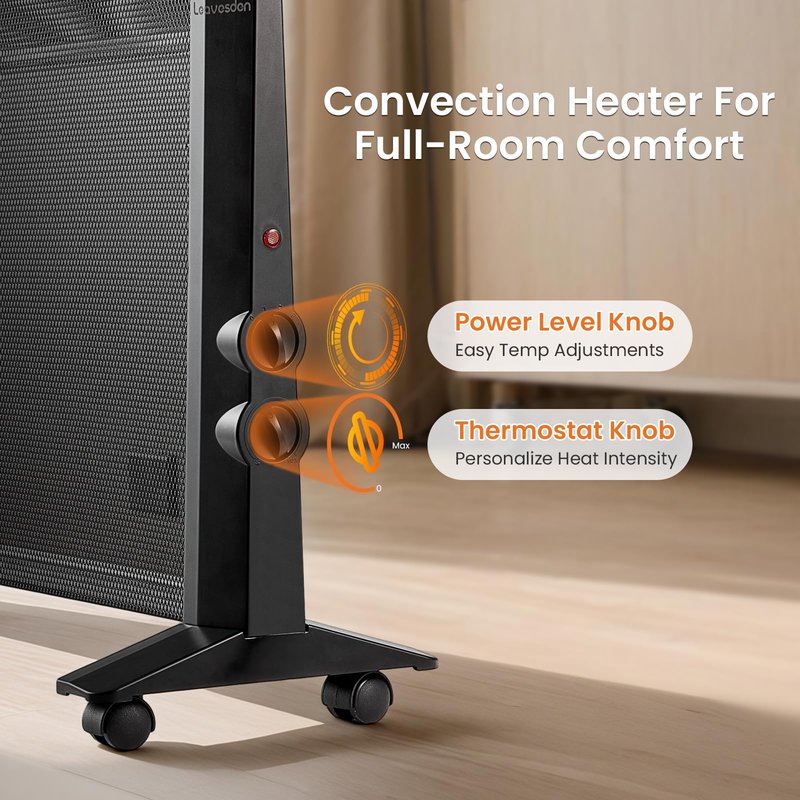 Space Heater for Indoor Use Large Room, 1500W Infrared Electric Room Heater for Bedroom Office, Overheating & Tip-Over Protection