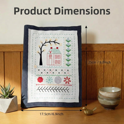 trumpisame DIY Embroidery Stitch Practice Book Kit - Learn 106 Stitches Manual, 86Pcs Complete Starter Set with Magnifier, Metal Thimble, Pre-Printed Linen Pages&106 Floral Patterns