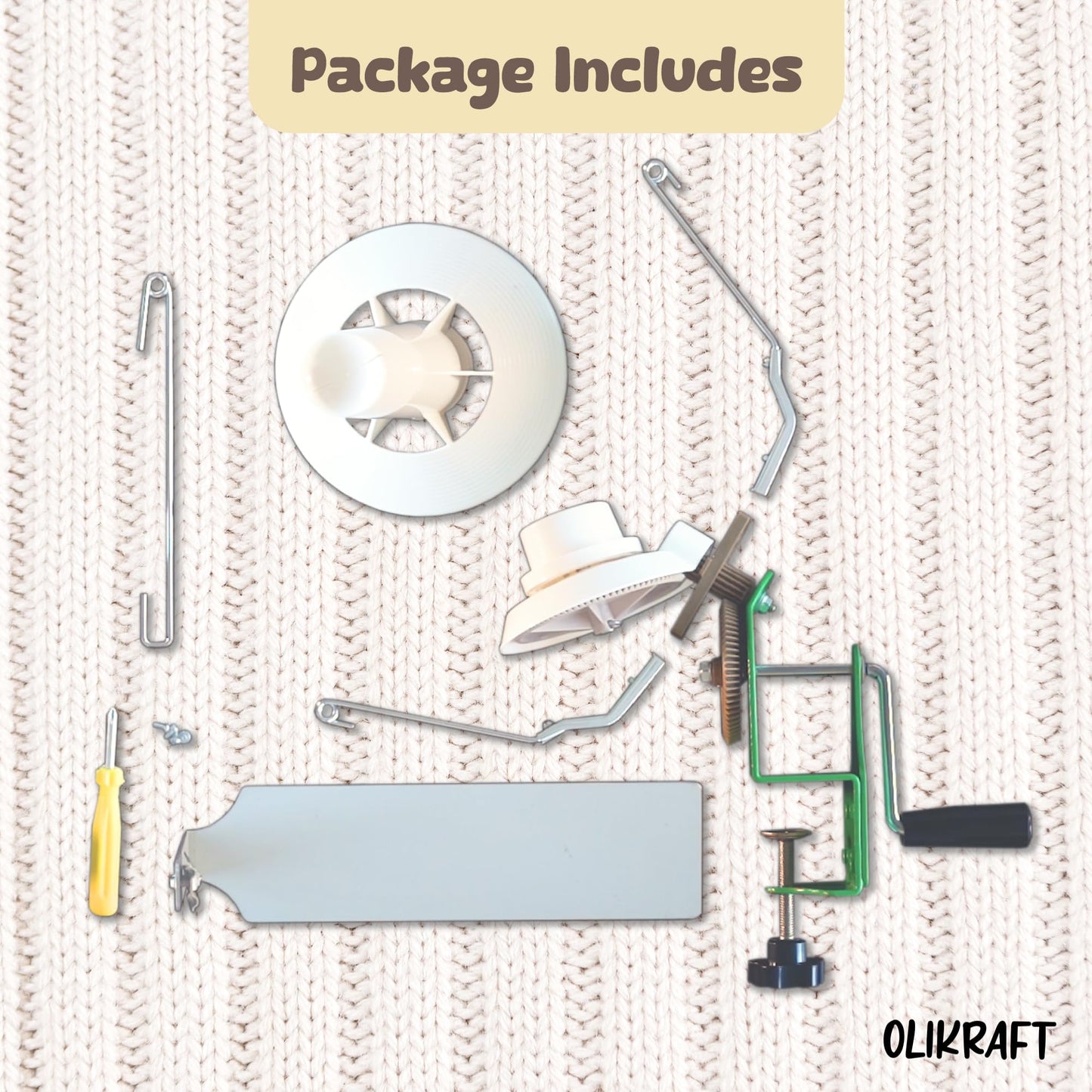 Olikraft Large Yarn Winder Large Capacity 10 oz - Hand Operated Metal Jumbo Yarn Winder - Durable Crochet Tools & Accessories