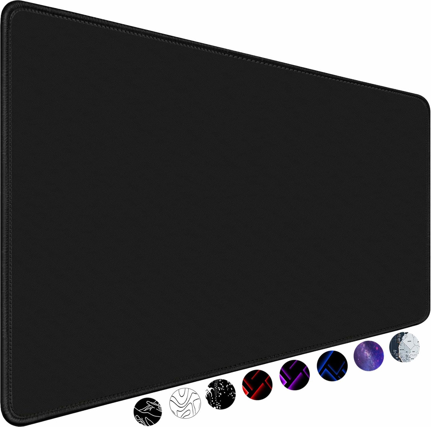 TEDNETGO Large Gaming Mouse Pad, Waterproof Extra Large Big Mouse Pad with Stitched Edge, XXL Non-Slip Black Computer Long Mousepad Desk Mat for Gamer, Office & Home, Black