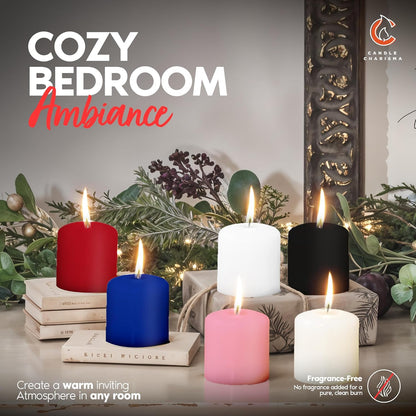 Candle Charisma Multicolor Unscented Votive Candles, Set of 72, 10 Hour Burn Time