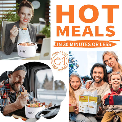 Aotto Electric Lunch Box - 32 oz Portable Food Warmer Heater, Spill-Free Lunch Warmer for Work/Office/Travel