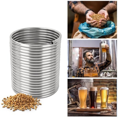 BACOENG 3/8" x 50Ft 304 Wort Chiller, Stainless Steel Tubing Coil for Ice Bath Beer Brewing Tubing Coil, Water Cooler Equipment