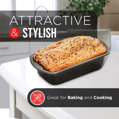 Bakken Swiss Loaf Pan Set, 4-Piece Deluxe Nonstick Carbon Steel Bakeware for Bread and Cakes