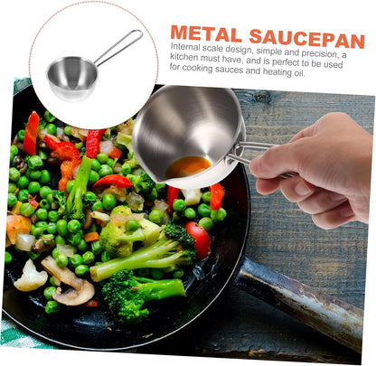 Pour Oil Small Pot, Steaming Pot, Stainless Steel Saucepan for Cooking Milk, Mini Pan