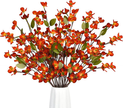 Artflower 6 Pack Artificial Silk Plum Blossom 23.6’’ Fake Flower Stems for Table Centerpieces Home Wedding Decoration