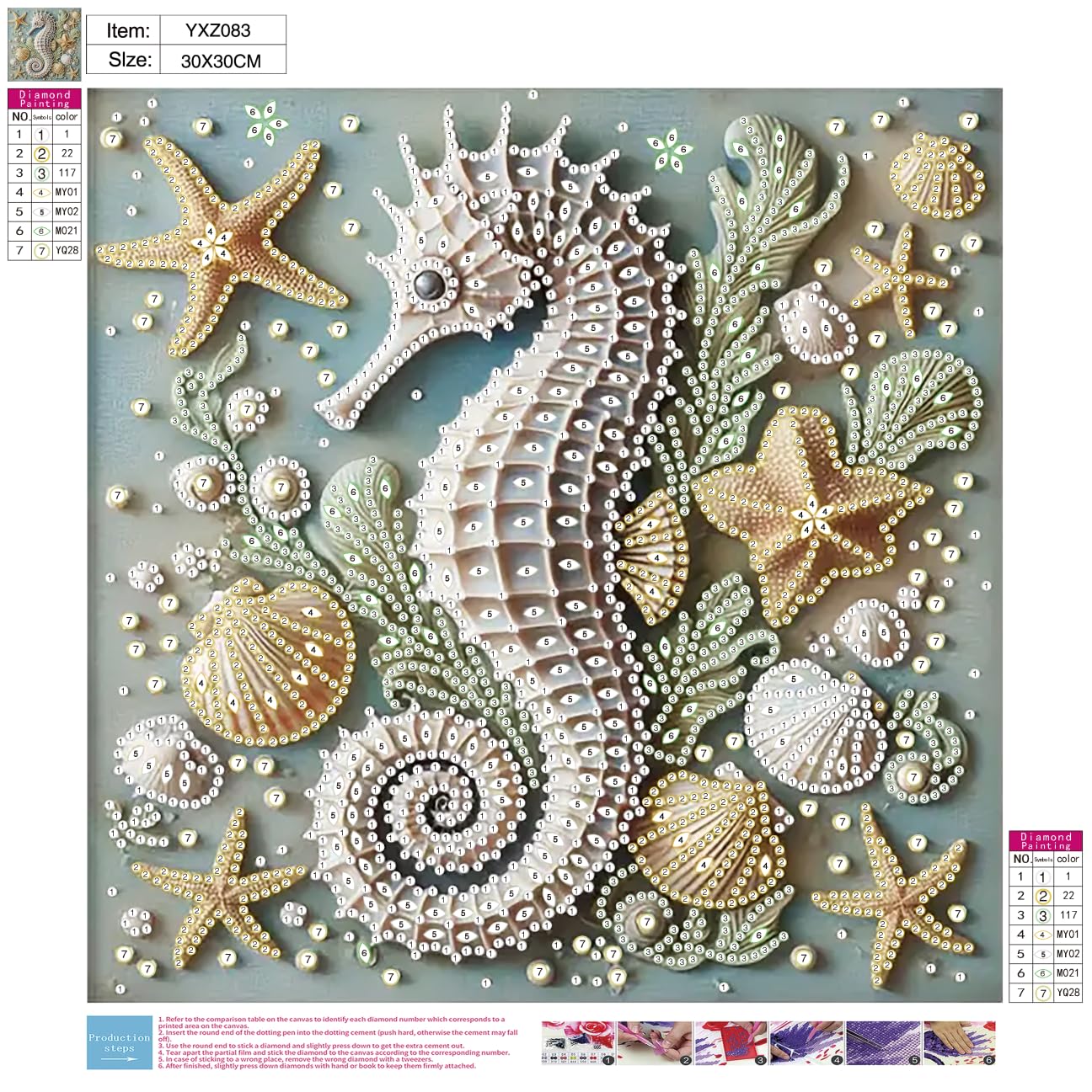 4 pack Marine Animals Special Shape Diamond Painting Kits for Beginner,Crystal Rhinestones Diamond Dots Diamond Art Accessories DIY Diamond Art Kits for Adults for Beginner for Home Wall Decor