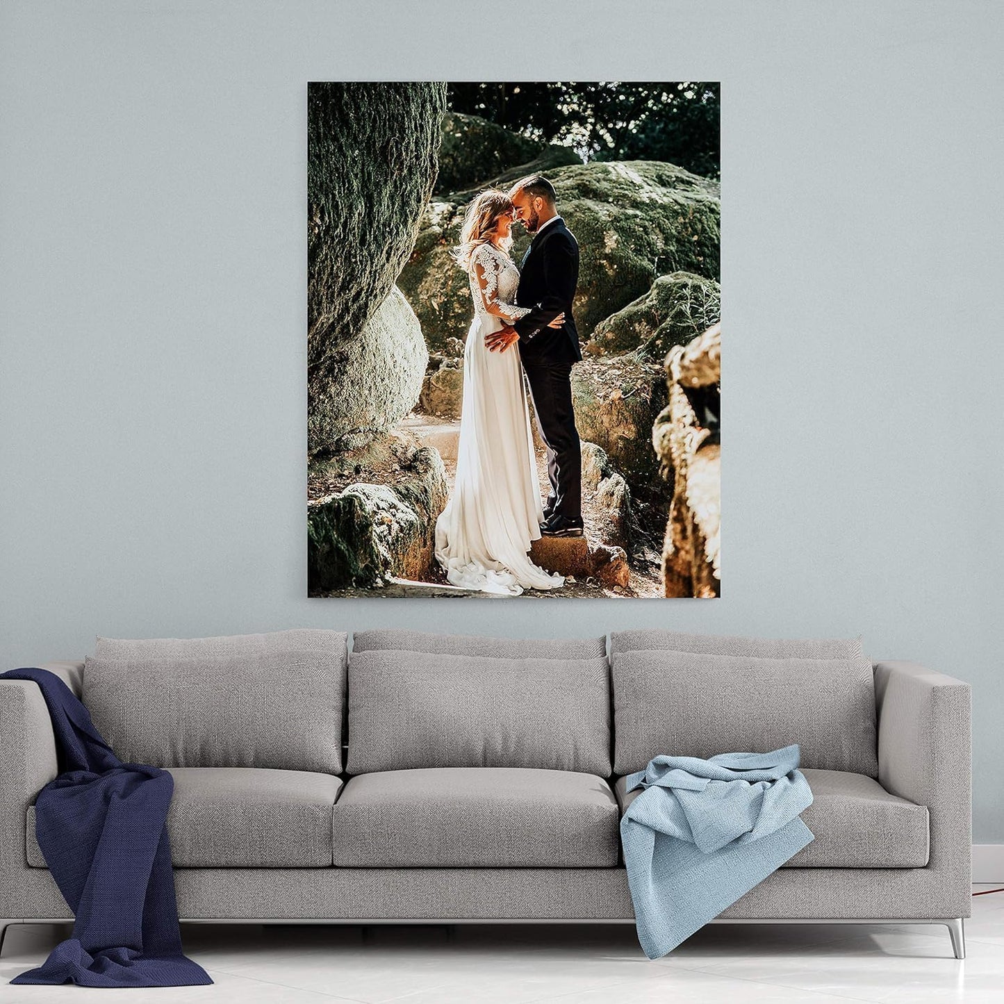 P&L ART Personalized Custom Canvas Prints - Transform Your Photos into Stunning Wall Art | 12x16 Framed Decor