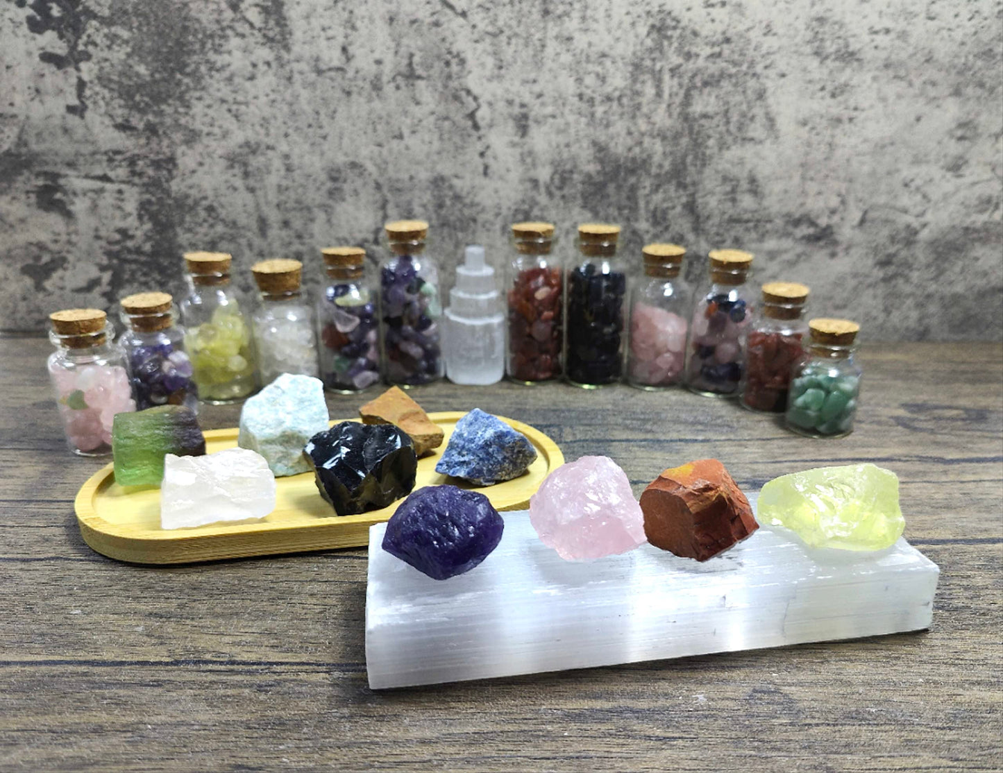 MAIBAOTA Natural Chakra Crystals Bulk Raw Healing Crystal Stones 1" Raw Rough Gemstones Rocks for Tumbling Polishing Cutting Reiki Witch Quartz Crystals