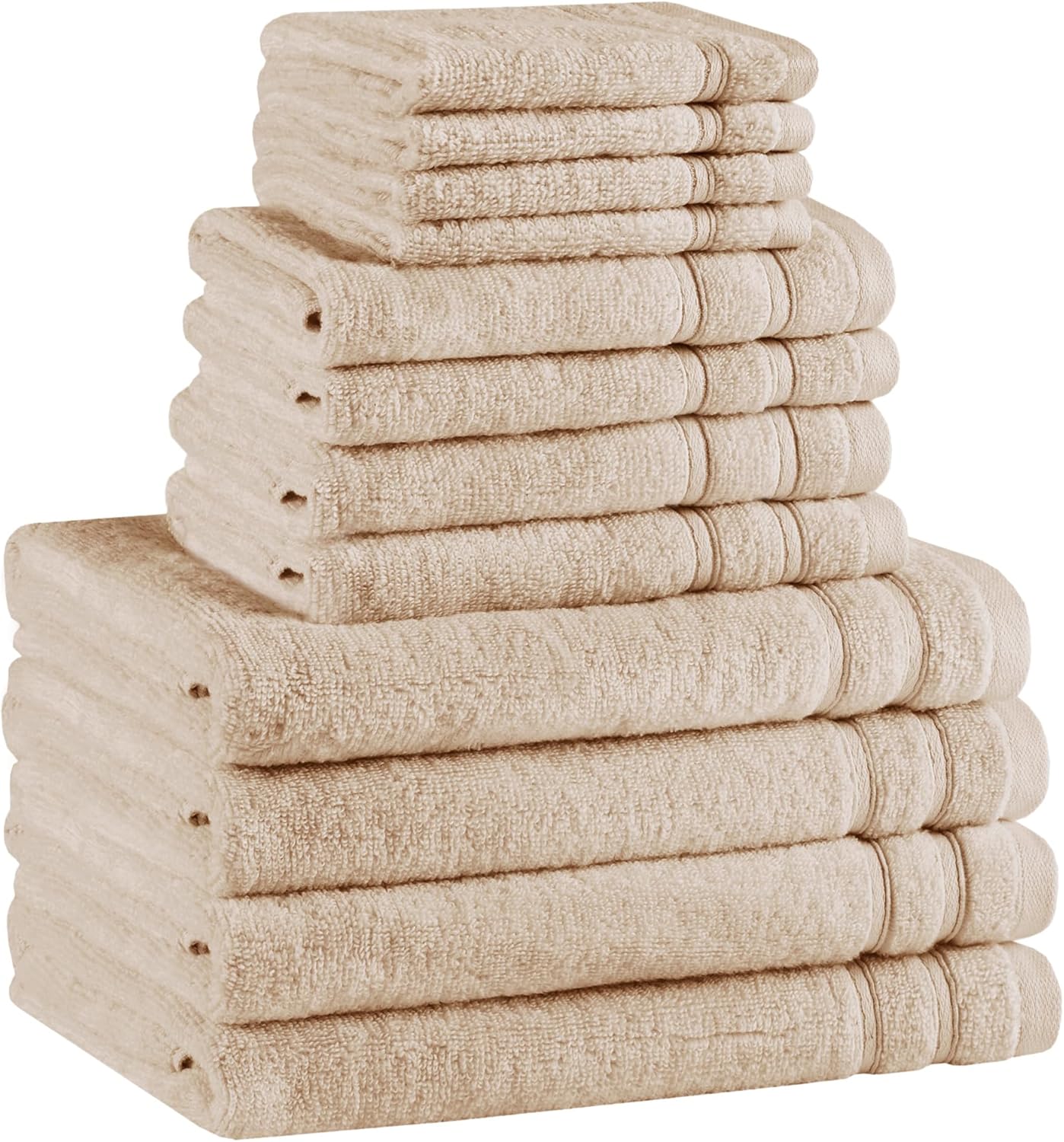 12-Piece Set 4 4 4 100% Comfort Spaces Luxury Bath Towel - Large, Hand, Washcloth, Cotton, Quick Dry, Zero Twist, Soft