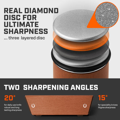 The Original Tumbler Rolling Knife Sharpener™ - Knife Sharpening Made Easy - Knife Sharpener Tool for Kitchen, Outdoor & Utility Knives - 15 & 20° Angles - Ultimate Gift for Father's Day