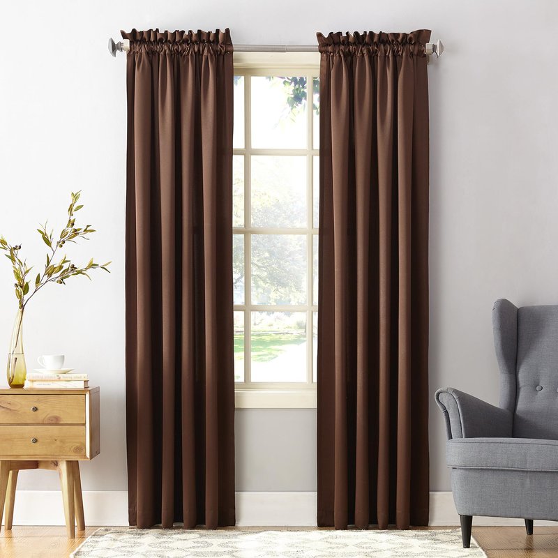 Sun Zero Barrow Energy Efficient Rod Pocket Curtain Panel Pair 54" x 84"