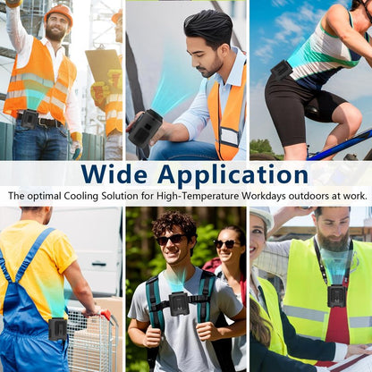 Gewanolla Portable Waist Fan, 4 Speeds 13000RPM Strong Airflow, belt fan with up to 22H of Working Time, Hands-Free Neck Fan, Rechargeable Wearable Personal Fan for Outdoor, Hiking,Jobsite, Farms