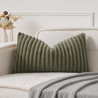 12x20 Inch Set 1 UGASA Lumbar Throw Pillow Cover of Super Soft Faux Fur Decorative Pillow Case Plush Flannel Texture