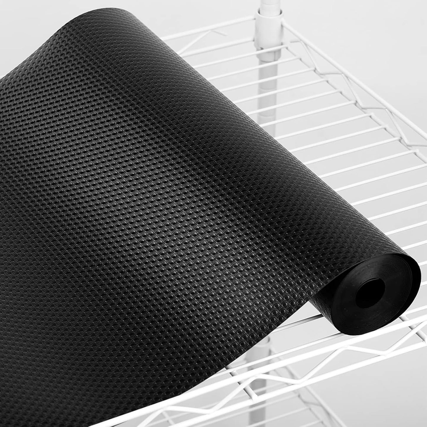 15.5-Inch 15.5 144" Wire Shelf Liner: Easy to Cut Plastic Pantry Shelves Liner in Wide x Black - Thick Waterproof Small