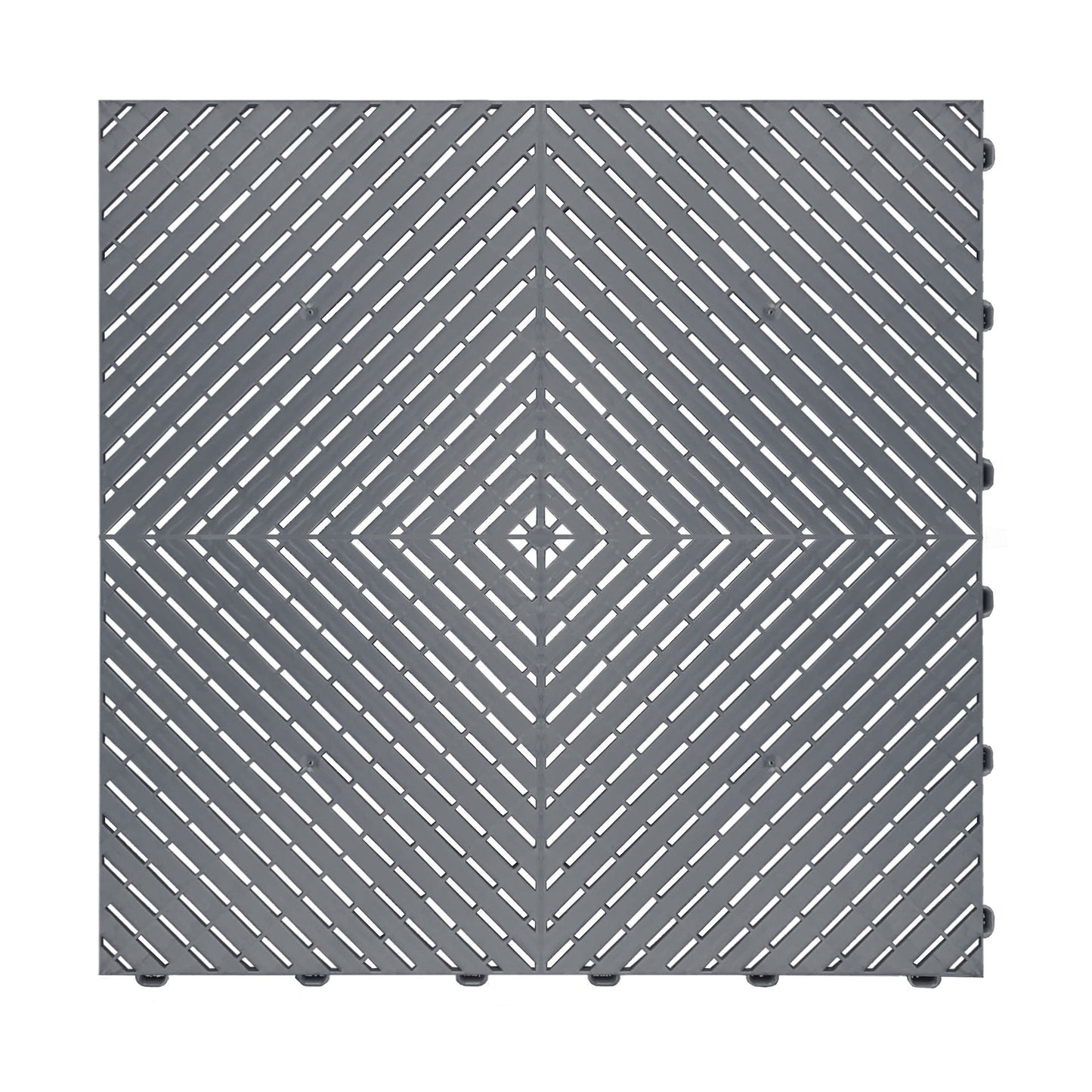 Swisstrax Ribtrax Smooth PRO Interlocking Garage Floor Tiles, 15.75 x 15.75-Inch, Slate Grey, 24 Piece Set