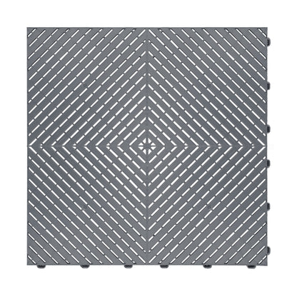 Swisstrax Ribtrax Smooth PRO Interlocking Garage Floor Tiles, 15.75 x 15.75-Inch, Slate Grey, 24 Piece Set